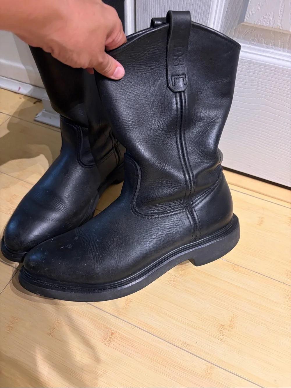 Red Wing Shoes Pecos 1125 Black Leather Pull-On Work Boot size 9.5/EU 42.5